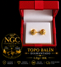 Topo Balín Diamantado Oro 18K