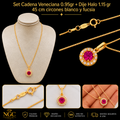 Set cadena Veneciana y Dije Halo ORO 18K ITALIANO